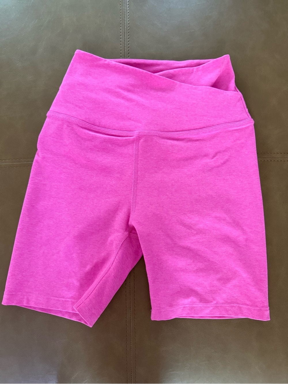 Beyond Yoga Women’s High-Waist Pink Bike Shorts